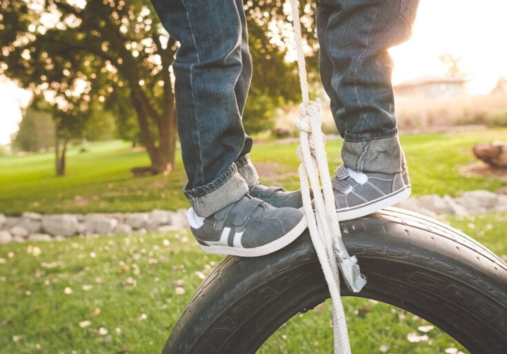 family portraits - boys on tire swing